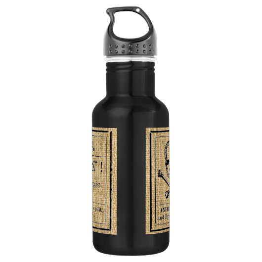 Arsenicumetiket op schoot waterfles (Achterkant)