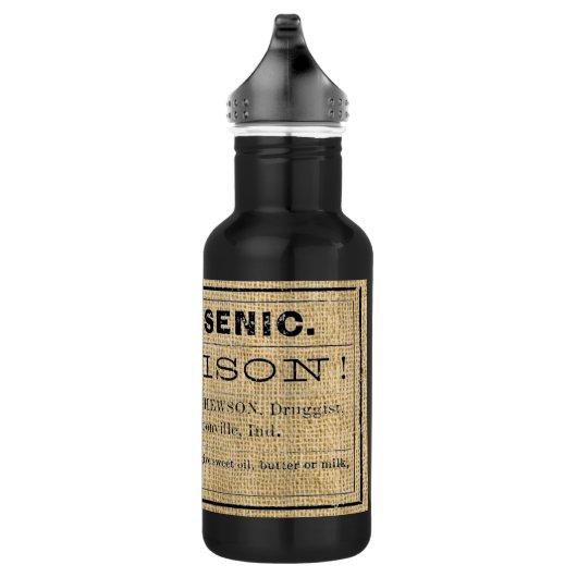 Arsenicumetiket op schoot waterfles  (Rechts)