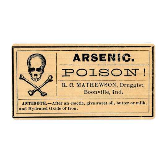 arsenicumlabel vergif Halloween Etiket (Voorkant)