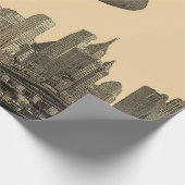 ART 1930'S BLIMP NEW YORK CITY SKYLINE JOUW TEKST CADEAUPAPIER (Hoek)