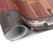 ART 1930'S BLIMP NEW YORK CITY SKYLINE JOUW TEKST CADEAUPAPIER (Rol Hoek)