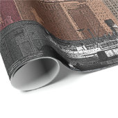 ART 1930'S BLIMP NEW YORK CITY SKYLINE JOUW TEKST CADEAUPAPIER (Rol Hoek)