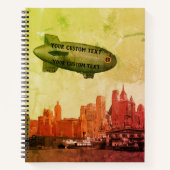 ART 1930'S BLIMP NEW YORK CITY SKYLINE JOUW TEKST NOTITIEBOEK (Voorkant)