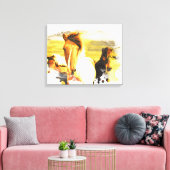 *~* Art 3 Paarden - Mustangs Mountains AR22 Paarda Canvas Afdruk (Insitu (Woonkamer))
