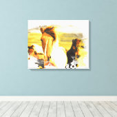 *~* Art 3 Paarden - Mustangs Mountains AR22 Paarda Canvas Afdruk (Insitu (Houten vloer))