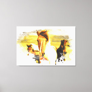 *~* Art 3 Paarden - Mustangs Mountains AR22 Paarda Canvas Afdruk