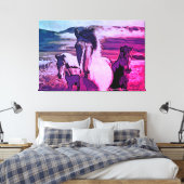 *~* Art 3 Paarden - Mustangs Mountains Equine AR22 Canvas Afdruk (Insitu (Slaapkamer))