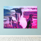 *~* Art 3 Paarden - Mustangs Mountains Equine AR22 Canvas Afdruk (Insitu (Houten vloer))