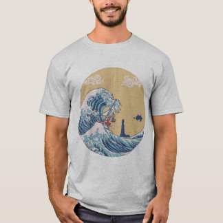 Art 90s Hokusai The Great Seagaming Essential T-SH T-shirt