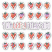 Art Aardbeien Kleine aangepaste gesneden vinyl Sti Sticker (Voorkant)