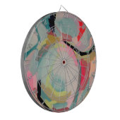 Art Abstract Fluro Acrylic Painting Dartbord (Voorkant Links)