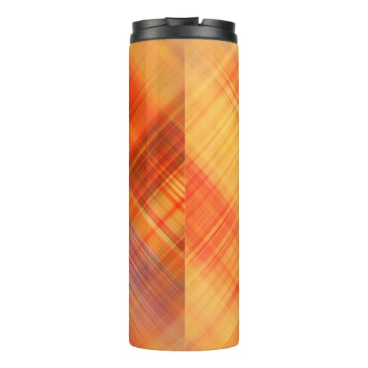 art abstract geometric diagonal lines pattern, blu thermosbeker (Achterkant)