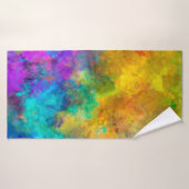 art abstract vibrant rainbow painted background wi badhanddoek (Badhanddoek)
