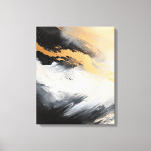 Art abstract zwart wit en goud