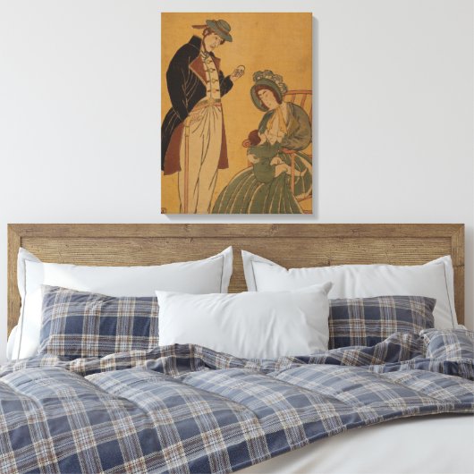  Art Afbeelding van Amerikaanse familie voor de ja Canvas Afdruk (Insitu (Slaapkamer))