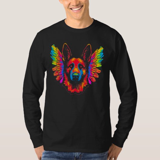 Art Angel Heaven German Shepherd Dog T-shirt (Voorkant)