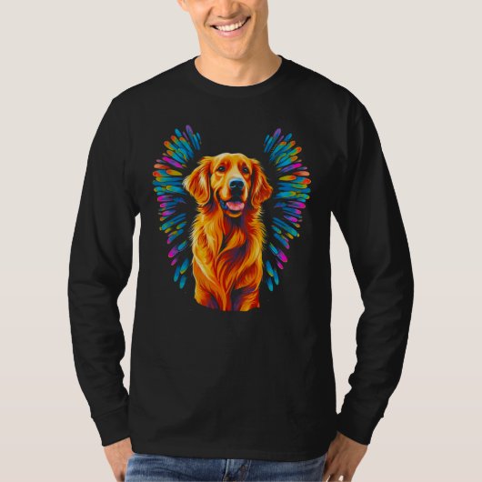 Art Angel Wings Heaven Golden Retriever Dog T-shirt (Voorkant)