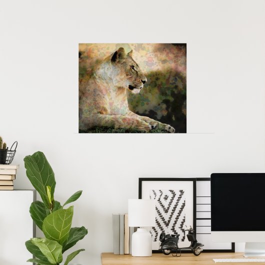 *~* Art AP23 Artistic RAINBOW Abstracte LIONESS Poster (Thuiskantoor)