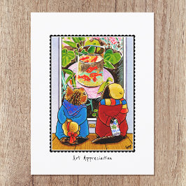 'Art Appreciation' Kunstliefhebbers Cat gepersonal Briefkaart