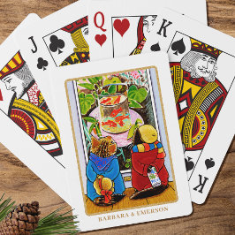 'Art Appreciation' Schattigee Cat Custom Name Pokerkaarten