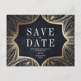 Art Art Art Nouveau-houtskool en Gold Save the dat Briefkaart