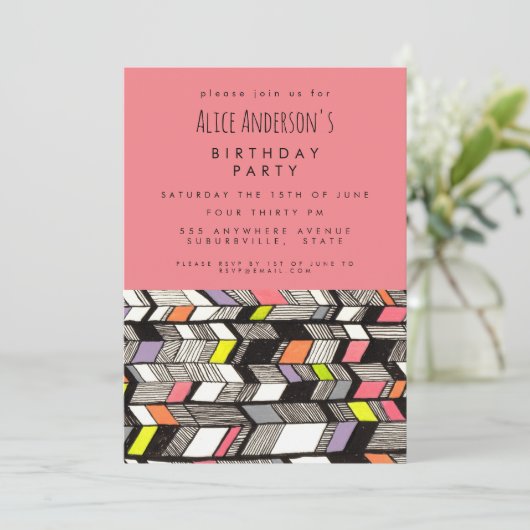 Art Artist Birthday Party - Aangepaste uitnodiging (Staand voorkant)