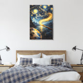 Art at Your Fingertips – Celestial Brush & Palette Canvas Afdruk (Insitu (Slaapkamer))