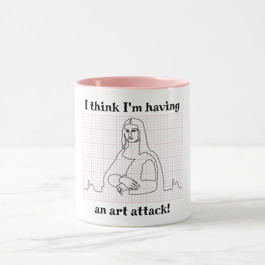 Art Attack Funny Mona Lisa EKG Cardiology Pun Mok (Midden)