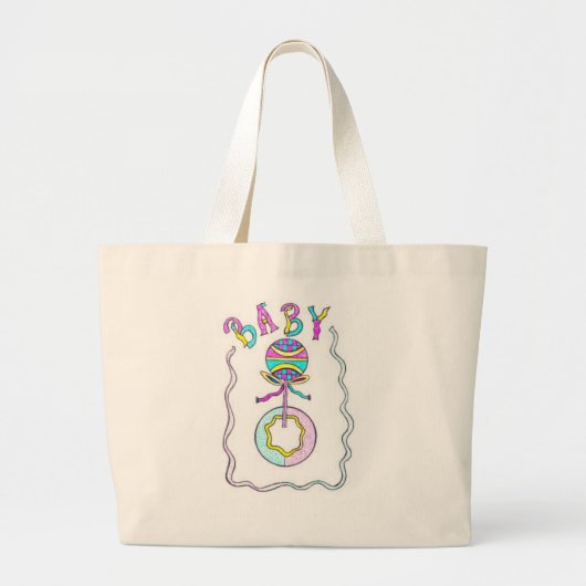 Art Baby  Grote Tote Bag (Voorkant)