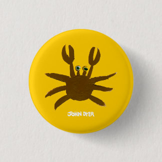 Art Badge Button: John Dyer Crazy Beach Crab Ronde Button 3,2 Cm