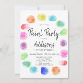 Art Birthday Invite, Paint Birthday Invitation, in Kaart (Voorkant)