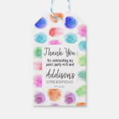 Art Birthday-label voor gunst, Paint Birthday-labe Cadeaulabel (Voorkant)