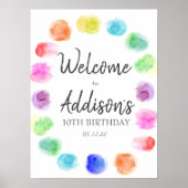 Art Birthday-label voor gunst, Paint Birthday-labe Poster (Voorkant)