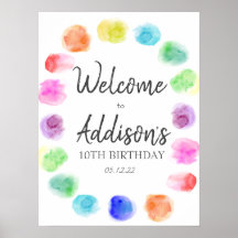 Art Birthday-label voor gunst, Paint Birthday-labe