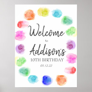 Art Birthday-label voor gunst, Paint Birthday-labe Poster