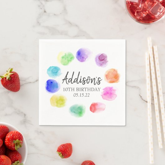 Art Birthday Napkins, Paint Birthday Paper Napkins Servet (Insitu)