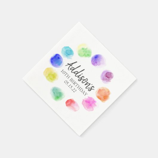 Art Birthday Napkins, Paint Birthday Paper Napkins Servet (Hoek)