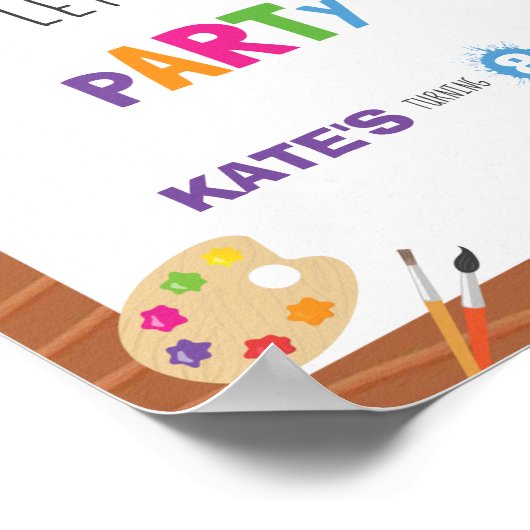 Art Birthday Party - 8x10 welkomstteken Poster (Hoek)