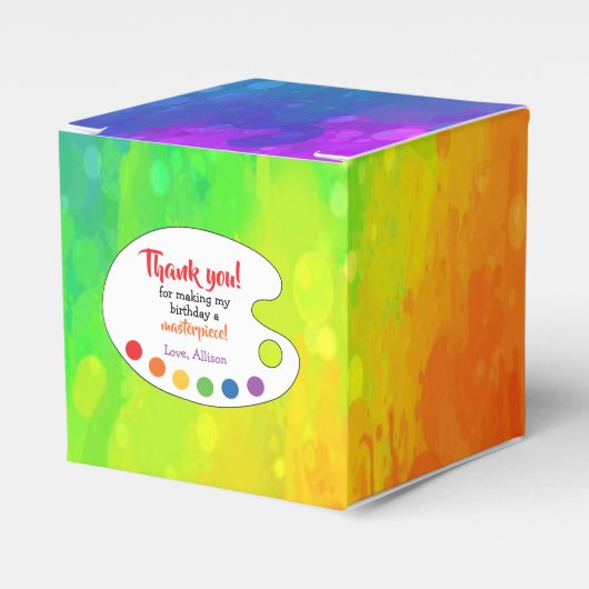 Art Birthday Party Favor | Dekkist van de partij Bedankdoosjes (Voorkant Zijde)