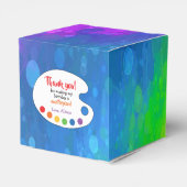 Art Birthday Party Favor | Dekkist van de partij Bedankdoosjes (Achterkant)