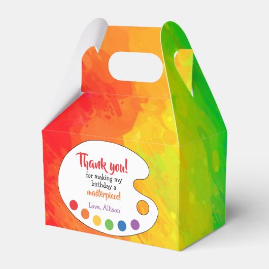 Art Birthday Party Favor | Verf-partij Bedankdoosjes (Achterkant)