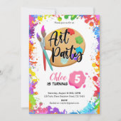 Art Birthday Party Invitation Bedankkaart (Voorkant)