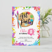 Art Birthday Party Invitation Bedankkaart (Staand voorkant)