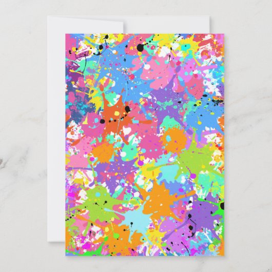 Art Birthday Party Invitation Bedankkaart (Achterkant)