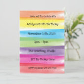 Art Birthday Party Invitation Kaart (Staand voorkant)