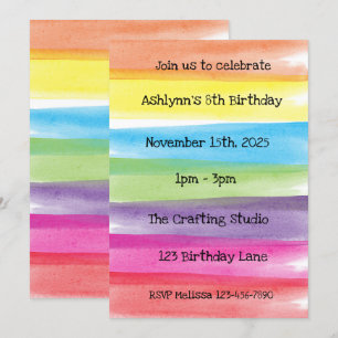 Art Birthday Party Invitation Kaart
