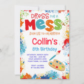 Art Birthday Party Invitation Kaart (Voorkant)