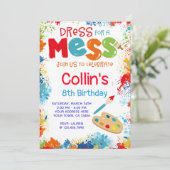 Art Birthday Party Invitation Kaart (Staand voorkant)