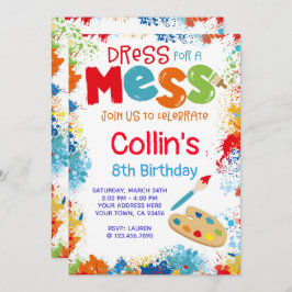 Art Birthday Party Invitation Kaart