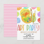 Art Birthday Party Invitation Kaart (Voorkant / Achterkant)